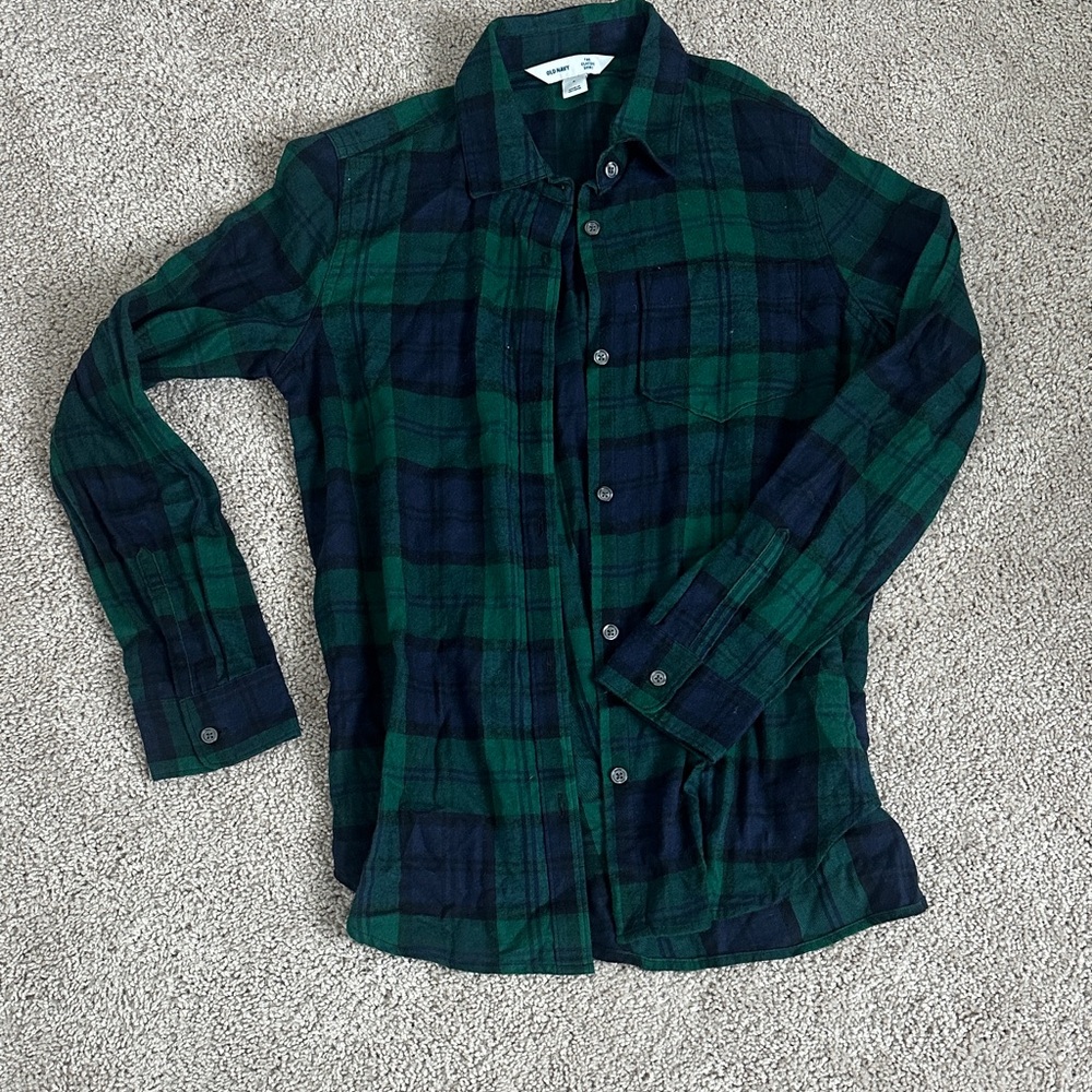 Green and Blue Plaid Shirt